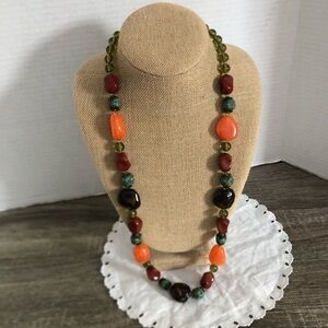 Vtg Chunky Lucite Beaded Necklace